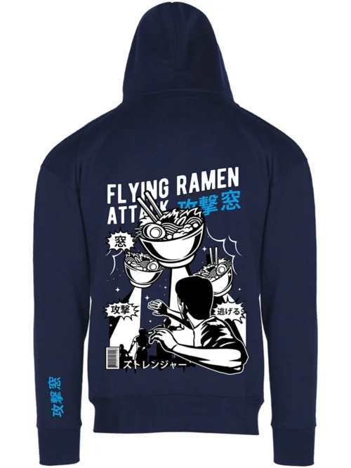 we wee - Dust Ζακέτα φούτερ FLYING RAMEN blue - πίσω όψη