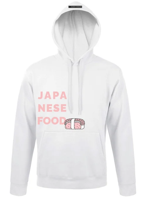 wewe φούτερ με κουκούλα & τσέπες JAPANESE FOOD SUSHI - WHITE -Μπροστινή όψη